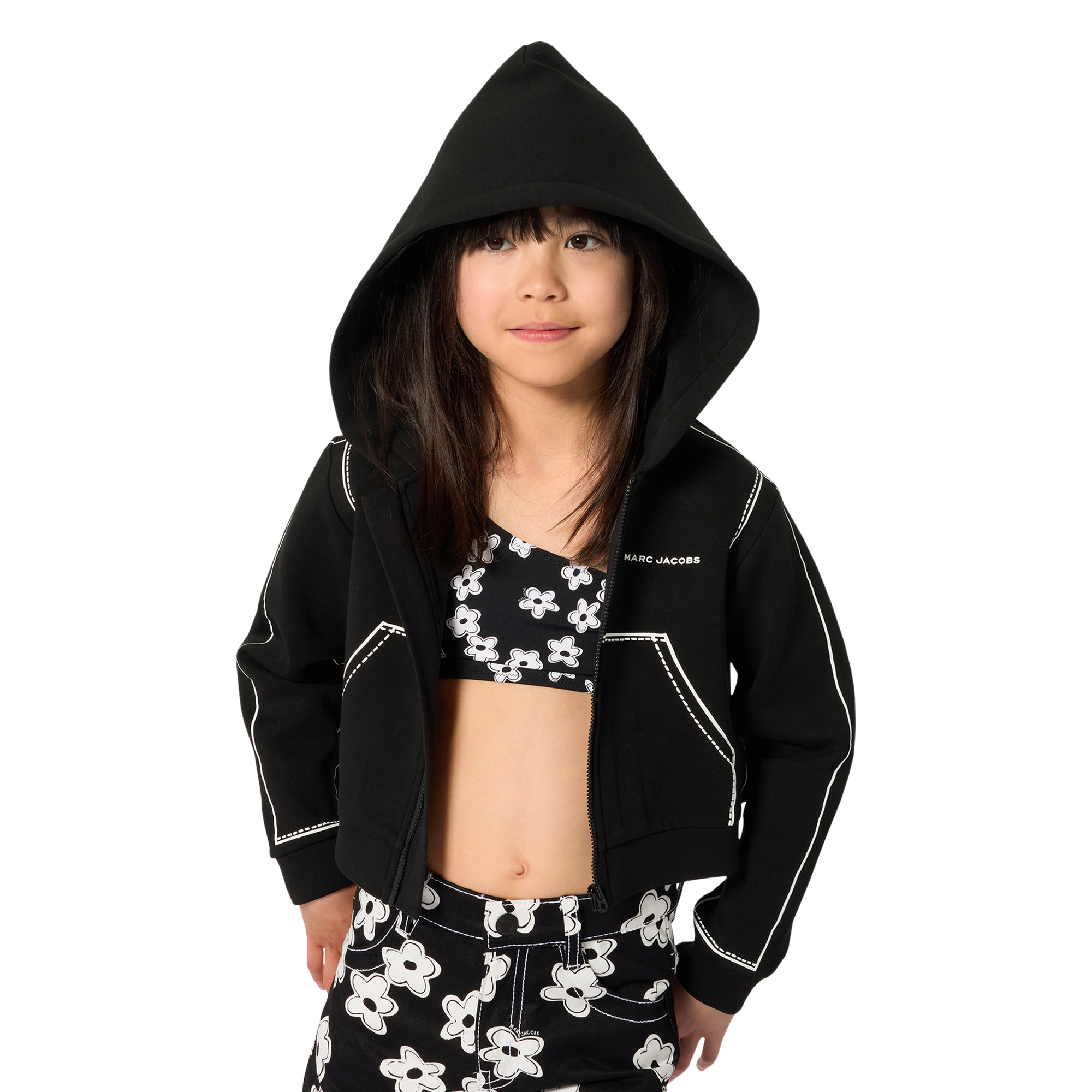 Short en drill imprimé fleurs – Image 4